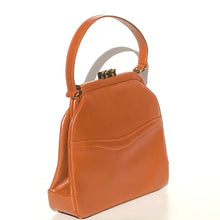 Load image into Gallery viewer, Elegant Vintage 50s/60s Ginger/Tan Leather Top Handle Bag/Coin Purse By Harrods-Vintage Handbag, Top Handle Bag-Brand Spanking Vintage