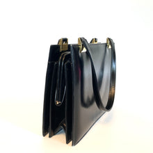 Load image into Gallery viewer, Vintage 60s/70s Classic Black Leather Handbag By Royal Warrant Holder Rayne-Vintage Handbag, Top Handle Bag-Brand Spanking Vintage