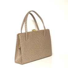 Load image into Gallery viewer, Vintage Large Faux Ostrich Leather Classic Ladylike Twin Handle Handbag by Ackery-Vintage Handbag, Top Handle Bag-Brand Spanking Vintage