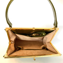 Load image into Gallery viewer, Vintage 60s Chartreuse Green Pearlescent Top Handle Bag w/ Matching Purse by Lodix-Vintage Handbag, Top Handle Bag-Brand Spanking Vintage