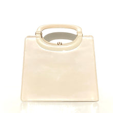 Load image into Gallery viewer, Reserved Fabulous Vintage 60s/70s Patent Leather Handbag in Champagne Cream Classic Ladylike-Vintage Handbag, Top Handle Bag-Brand Spanking Vintage
