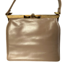 Load image into Gallery viewer, Vintage Handbag 50s/60s In Nude Pink Pearlescent Leather w/ Coin Purse and Bow Clasp by Lodix-Vintage Handbag, Top Handle Bag-Brand Spanking Vintage