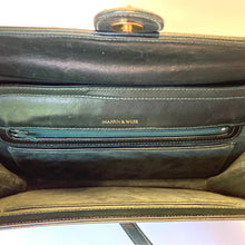 Load image into Gallery viewer, Vintage 80s Rare Mappin & Webb Slim Green Leather Handbag/Shoulder/ Clutch Bag-Vintage Handbag, Clutch Bag-Brand Spanking Vintage