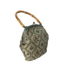 Load image into Gallery viewer, Vintage 60s/70s Dainty Tapestry Dolly Bag with Bamboo Handle-Vintage Handbag, Dolly Bag-Brand Spanking Vintage