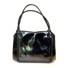 Load image into Gallery viewer, Vintage 50s/60s Handbag Black Patent Leather w/ Matching Black Silk Coin Purse Waldybag-Vintage Handbag, Top Handle Bag-Brand Spanking Vintage