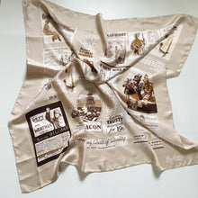 Load image into Gallery viewer, Large Silk 'Vintage Ads' Barbour Scarf New-Scarves-Brand Spanking Vintage