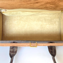 Load image into Gallery viewer, Exquisite Vintage Rare Mappin & Webb 'Speedy' Style Crocodile Skin/Suede Handbag Rich Chocolate Brown-Vintage Handbag, Large Handbag-Brand Spanking Vintage