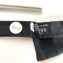 Load image into Gallery viewer, Vintage Unused Hand Made Classic Black Silk Self Tied Bow Tie by Acko Made in England-Accessories, For Him-Brand Spanking Vintage