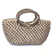 Load image into Gallery viewer, Vintage 60s Rosenfeld Lucite Beaded Resort Hand Basket w/Purse, Silver Grey Made in Italy-Vintage Handbag, Evening Bag-Brand Spanking Vintage