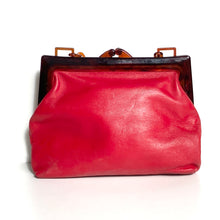 Load image into Gallery viewer, Vintage 80s Large Lipstick Red Leather Dolly Bag, Handbag w Lucite Frame/Chain Middx-Vintage Handbag, Clutch Bag,dolly bag-Brand Spanking Vintage