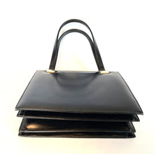 Load image into Gallery viewer, Vintage 60s/70s Classic Black Leather Handbag By Royal Warrant Holder Rayne-Vintage Handbag, Top Handle Bag-Brand Spanking Vintage