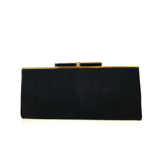 Load image into Gallery viewer, Vintage Elegant 40s/50s Black Clutch Waldybag Evening Bag Bow Clasp/Silk Purse-Vintage Handbag, Clutch Bag-Brand Spanking Vintage
