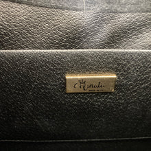 Load image into Gallery viewer, Vintage 70s/80s Black and Bronze Leather Faux Snake Handle Handbag by Renata Made in Italy-Vintage Handbag, Top Handle Bag-Brand Spanking Vintage