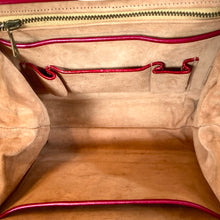 Load image into Gallery viewer, Vintage 50s Fuchsia Pink Pearlescent Leather Handbag with Matching Purse by Lodix-Vintage Handbag, Top Handle Bag-Brand Spanking Vintage