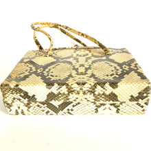 Load image into Gallery viewer, Vintage 60s Leather Faux Python Top Handle Bag Garfields London-Vintage Handbag, Top Handle Bag-Brand Spanking Vintage