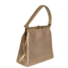 Load image into Gallery viewer, Vintage Handbag 50s/60s In Nude Pink Pearlescent Leather w/ Coin Purse and Bow Clasp by Lodix-Vintage Handbag, Top Handle Bag-Brand Spanking Vintage