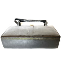 Load image into Gallery viewer, Vintage 60s/70s Black Lizard Skin Top Handle Bag w/Gilt Clasp And Matching Lizard Wallet By Mappin & Webb-Vintage Handbag, Exotic Skins-Brand Spanking Vintage