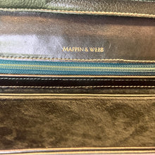 Load image into Gallery viewer, Vintage 80s Rare Mappin & Webb Slim Green Leather Handbag/Shoulder/ Clutch Bag-Vintage Handbag, Clutch Bag-Brand Spanking Vintage