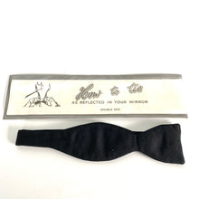 Load image into Gallery viewer, Vintage Unused Hand Made Classic Black Silk Self Tied Bow Tie by Acko Made in England-Accessories, For Him-Brand Spanking Vintage