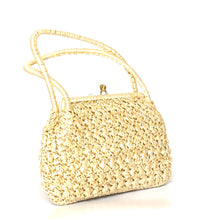 Load image into Gallery viewer, Vintage 60s Stylish Raffia/StrawTop Handle Bag in Cream/Beige-Vintage Handbag, Dolly Bag-Brand Spanking Vintage