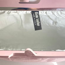 Load image into Gallery viewer, Vintage 80s Powder Pink Leather Clutch Bag with Pink Lucite Frame and Clasp Made in Italy-Vintage Handbag, Clutch Bag-Brand Spanking Vintage