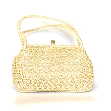 Load image into Gallery viewer, Vintage 60s Stylish Raffia/StrawTop Handle Bag in Cream/Beige-Vintage Handbag, Dolly Bag-Brand Spanking Vintage