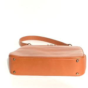 Elegant Vintage 50s/60s Ginger/Tan Leather Top Handle Bag/Coin Purse By Harrods-Vintage Handbag, Top Handle Bag-Brand Spanking Vintage