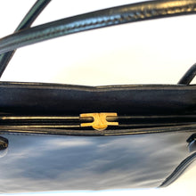 Load image into Gallery viewer, Vintage 50s/60s Handbag Black Patent Leather w/ Matching Black Silk Coin Purse Waldybag-Vintage Handbag, Top Handle Bag-Brand Spanking Vintage