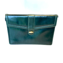 Load image into Gallery viewer, Vintage 80s Rare Mappin & Webb Slim Green Leather Handbag/Shoulder/ Clutch Bag-Vintage Handbag, Clutch Bag-Brand Spanking Vintage