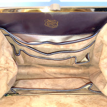 Load image into Gallery viewer, Vintage Handbag 50s/60s In Grey Pearlescent Leather w/ Coin Purse and Bow Clasp by Lodix-Vintage Handbag, Top Handle Bag-Brand Spanking Vintage