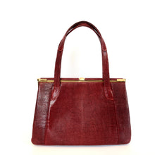 Load image into Gallery viewer, Vintage 70s Rare Raspberry Red Lizard Skin Handbag By Rayne/Waldybag-Vintage Handbag, Exotic Skins-Brand Spanking Vintage
