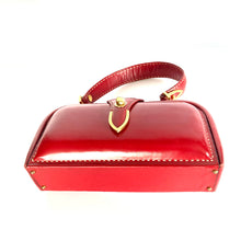 Load image into Gallery viewer, Vintage Rare Pillar Box Red Leather Top Handle bag by Susan Bond Street Postman's Lock Made in England-Vintage Handbag, Top Handle Bag-Brand Spanking Vintage