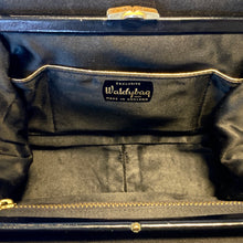 Load image into Gallery viewer, Vintage 50s/60s Handbag Black Patent Leather w/ Matching Black Silk Coin Purse Waldybag-Vintage Handbag, Top Handle Bag-Brand Spanking Vintage