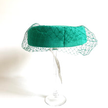 Load image into Gallery viewer, Vintage Unused 60s Elegant Green Textured Pillbox Hat with Veil by Kangol-Accessories, For Her-Brand Spanking Vintage