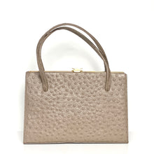 Load image into Gallery viewer, Vintage Large Faux Ostrich Leather Classic Ladylike Twin Handle Handbag by Ackery-Vintage Handbag, Top Handle Bag-Brand Spanking Vintage