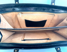 Load image into Gallery viewer, Vintage 70s Large Black Snakeskin/Leather Top Handle Bag w/Coin Purse-Vintage Handbag, Top Handle Bag-Brand Spanking Vintage