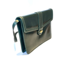 Load image into Gallery viewer, Vintage 80s Rare Mappin & Webb Slim Green Leather Handbag/Shoulder/ Clutch Bag-Vintage Handbag, Clutch Bag-Brand Spanking Vintage