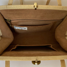Load image into Gallery viewer, Vintage 50s/60s Dainty Buttercream Lizard Skin Top Handle Bag by Marquessa Made in England-Vintage Handbag, Exotic Skins-Brand Spanking Vintage