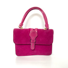 Load image into Gallery viewer, Vintage 60s/70s Fuchsia Pink Suede and Leather Jackie O Top Handle Bag-Vintage Handbag, Kelly Bag-Brand Spanking Vintage