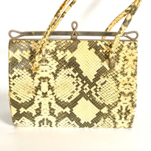 Load image into Gallery viewer, Vintage 60s Leather Faux Python Top Handle Bag Garfields London-Vintage Handbag, Top Handle Bag-Brand Spanking Vintage