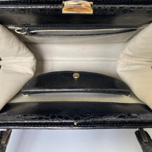 Load image into Gallery viewer, Vintage 60s Glamorous Large Glossy Black Alligator Skin Twin Handle Handbag-Vintage Handbag, Exotic Skins-Brand Spanking Vintage