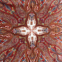 Load image into Gallery viewer, Large Vintage 70s Harrods Silk Scarf in Rich Paisley, Cream, Rust, Burgundy, Blue Made In Italy-Scarves-Brand Spanking Vintage
