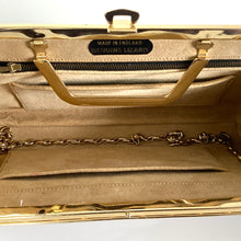 Load image into Gallery viewer, Vintage 70s/80s Clutch Bag In Black/Taupe/Burgundy Lizard Skin w/ Optional Gilt Handle and Chain Made in England-Vintage Handbag, Clutch bags-Brand Spanking Vintage