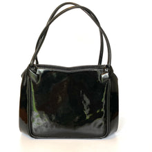 Load image into Gallery viewer, Vintage 50s/60s Handbag Black Patent Leather w/ Matching Black Silk Coin Purse Waldybag-Vintage Handbag, Top Handle Bag-Brand Spanking Vintage