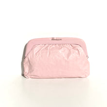 Load image into Gallery viewer, Vintage 80s Powder Pink Leather Clutch Bag with Pink Lucite Frame and Clasp Made in Italy-Vintage Handbag, Clutch Bag-Brand Spanking Vintage