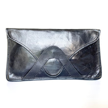 Load image into Gallery viewer, Vintage 70s Black Leather Slim Clutch Bag-Vintage Handbag, Clutch Bag-Brand Spanking Vintage
