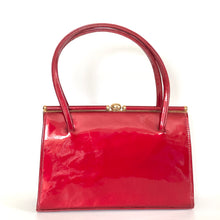 Load image into Gallery viewer, Vintage 60s/70s Cherry Red Patent Leather Top Handle Bag By Holmes Of Norwich-Vintage Handbag, Top Handle Bag-Brand Spanking Vintage