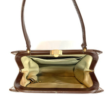 Load image into Gallery viewer, Vintage 60s/70s Classic Dainty Dark Chestnut Brown Patent Leather Top Handle Bag By Waldybag-Vintage Handbag, Top Handle Bag-Brand Spanking Vintage