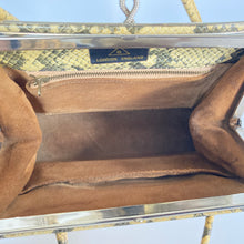 Load image into Gallery viewer, Vintage 60s Leather Faux Python Top Handle Bag Garfields London-Vintage Handbag, Top Handle Bag-Brand Spanking Vintage