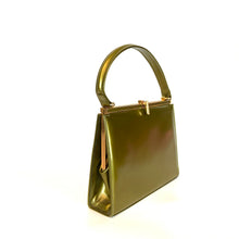Load image into Gallery viewer, Vintage 60s Chartreuse Green Pearlescent Top Handle Bag w/ Matching Purse by Lodix-Vintage Handbag, Top Handle Bag-Brand Spanking Vintage